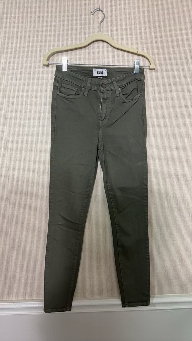 Paige Women's Olive Green Skinny Jeans